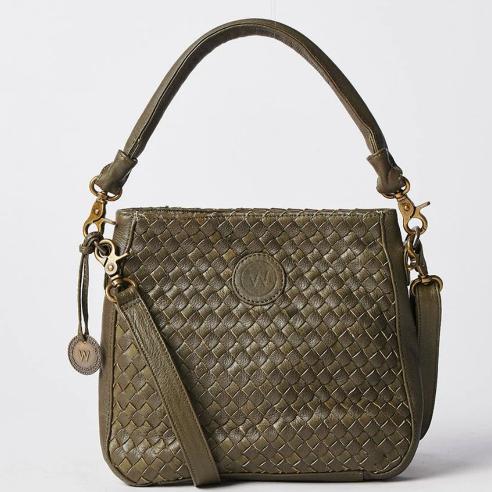 The Wanderer’s Trentino Olive Green Woven Leather Handbag